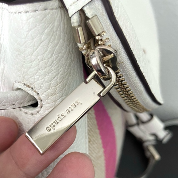 Kate Spade Leila Striped Canvas Pebble Leather Backpack - Picture 6 of 15